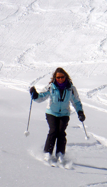 Liz on skis